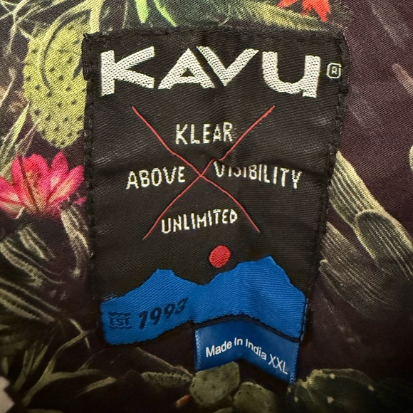 KAVU XXL Button Down Shirt • Desert Bigfoot Cactus Forest Jam Print Short Sleeve - Picture 3 of 5